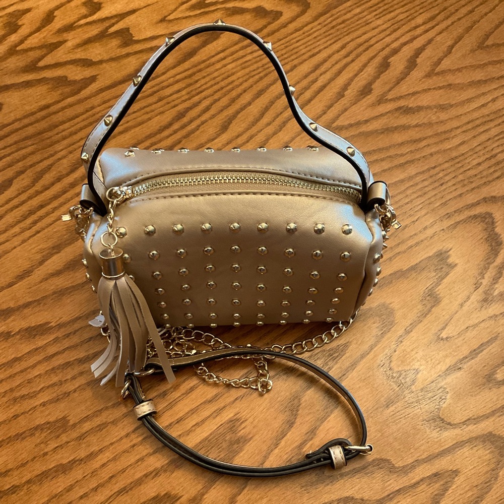 Lovevook Small Gold Studded Satchel/Crossbody Handbook